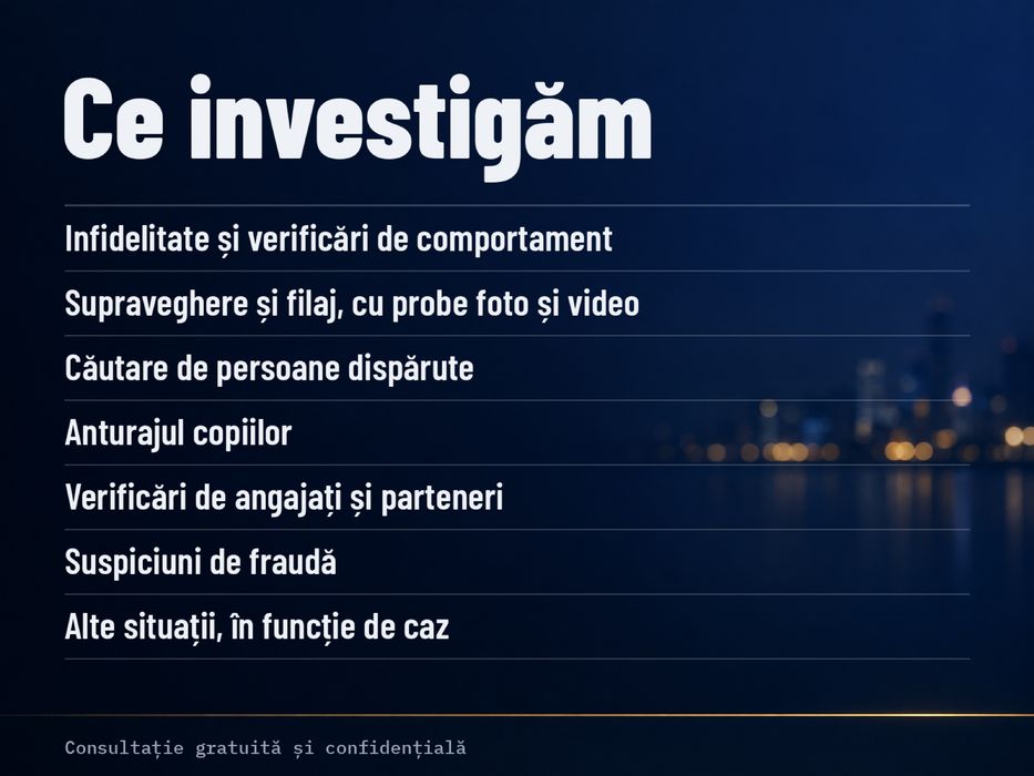Detectiv particular 24/7 | Prețuri începând de la 1.500 lei
