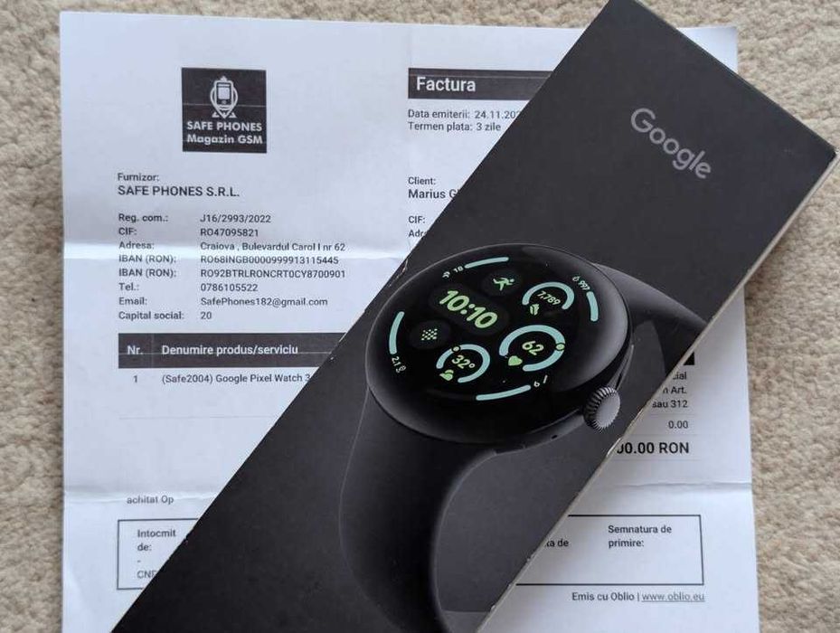 Ceas Smartwatch Google Pixel Watch 3 LTE 45mm impecabil