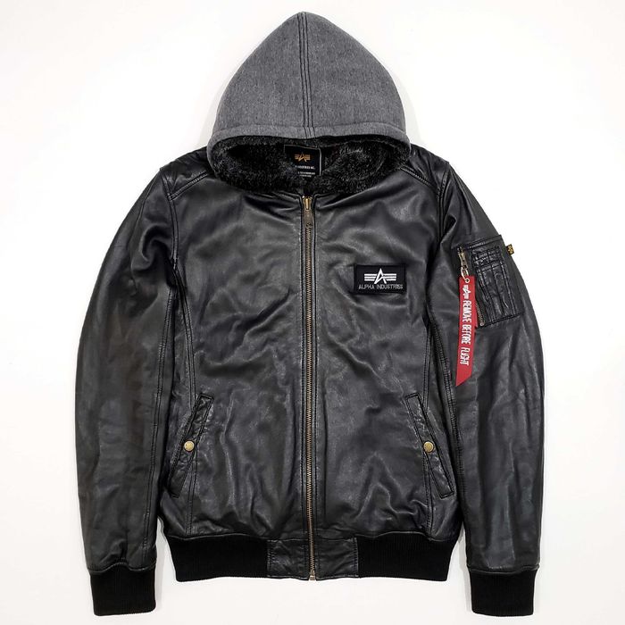 ALPHA INDUSTRIES 193129 Оригинал Кожено Яке Естествена Кожа Бомбър M-L