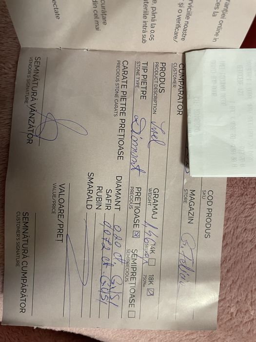 Inel de logodna aur 18k cu diamant , Coriolan, masura 50,5