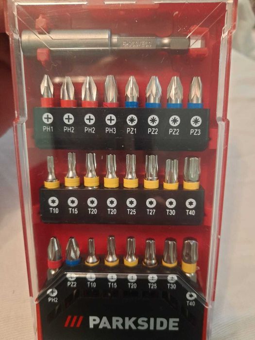 trusa biti cu adaptor parkside