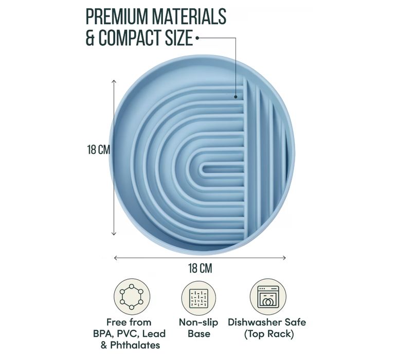 Bol pentru caini Happilax, silicon, 18x4 cm, anti inghitire rapida
