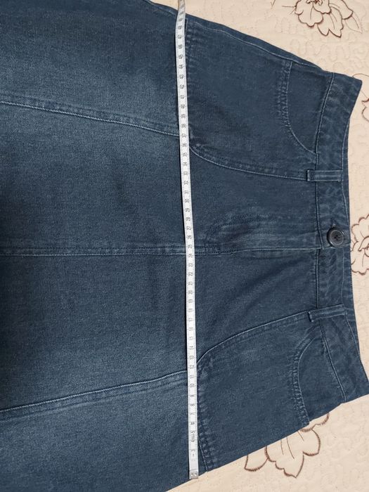 Fusta pana la genunchi Forever21, model in A, culoare albastru [M]