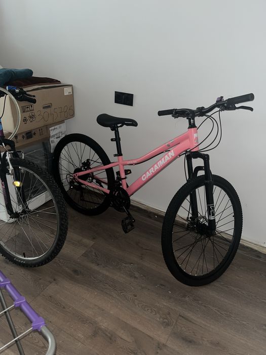 Bicicletă Mountain Bike Caraiman MTS Roz – Frâne pe disc, suspensie, stare [foarte bună / excelentă]