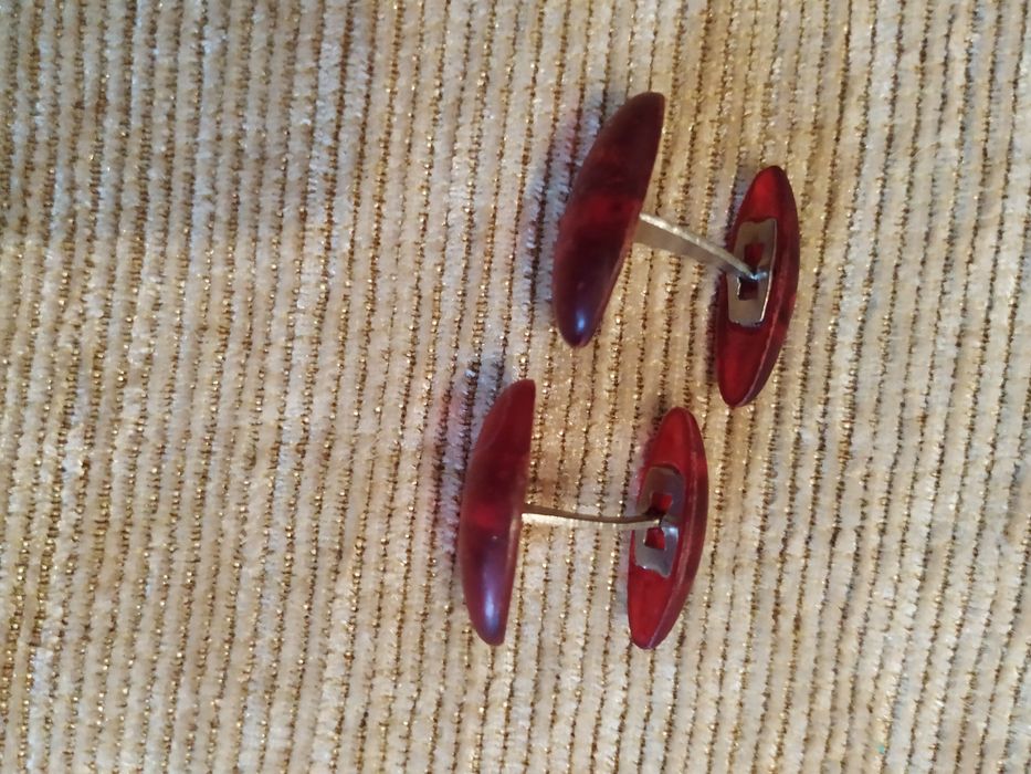 Янтарные запонки советские раритетные