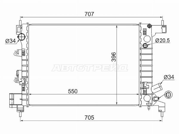 Радиатор охлаждения двигателя  Chevrolet Aveo