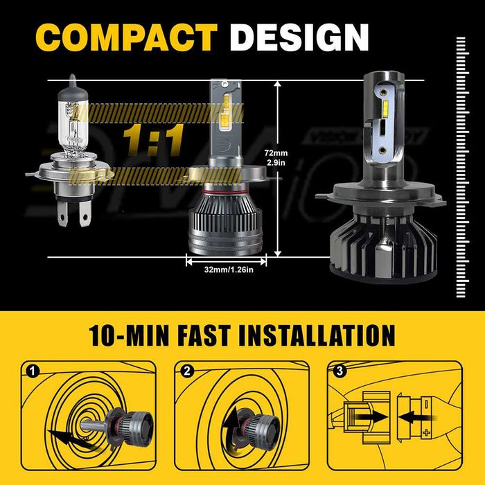 120W LED крушки за фарове H1 H3 H4 H7 H8 H11 HB3 HB4 9005, 9006