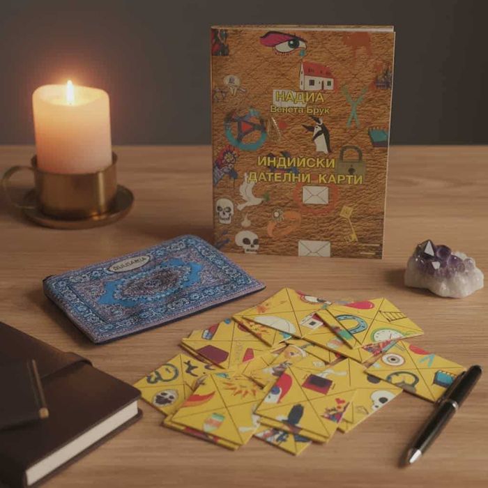 Индийски карти за гледане с книга с указания за тяхното използване