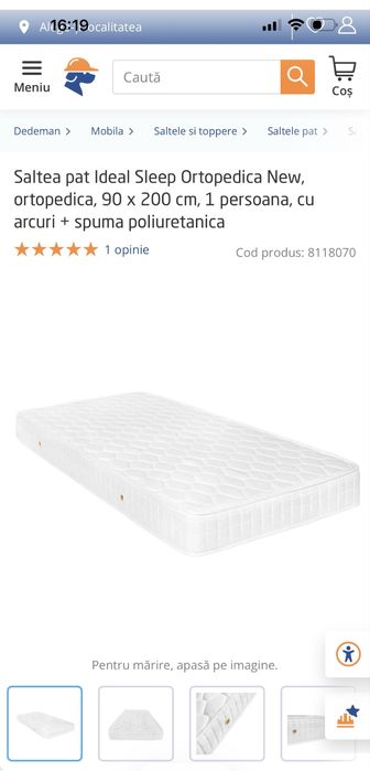 Vand pat+saltea 90x200