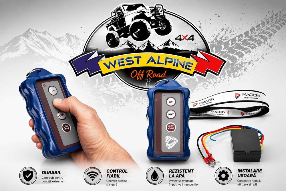 Telecomanda wireless UNIVERSALA Heavy Duty pentru troliu 12-24V