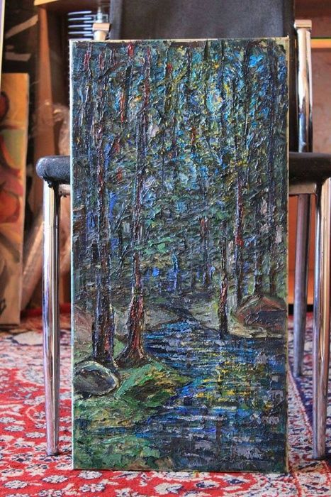 " Луната рефлектира в човешкото око "- картина на платно