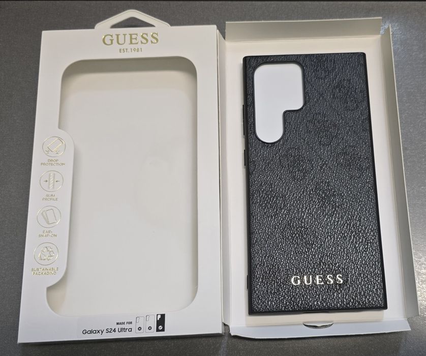 Силикон Guess за Samsung Galaxy S24 Ultra Гръб с кожен дизайн