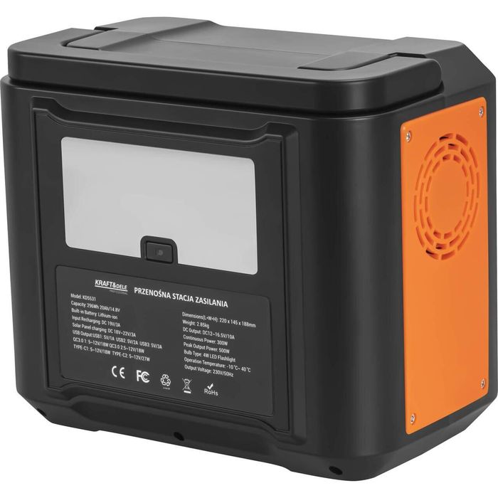 Statie de alimentare portabila, lanterna incorporata, adaptor bricheta