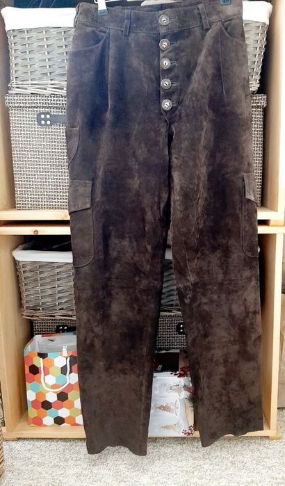 Pantaloni din piele întoarsă mărimea 40