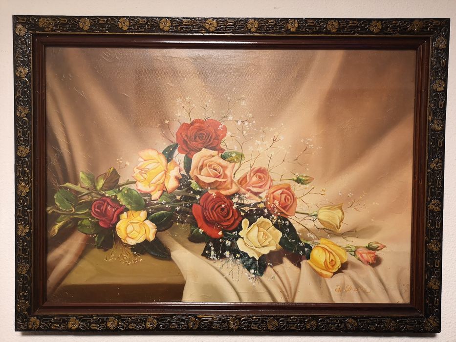 Tablou Trandafiri - semnat J. David