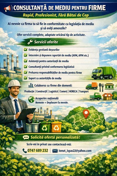 Servicii consultanță de mediu pentru firme