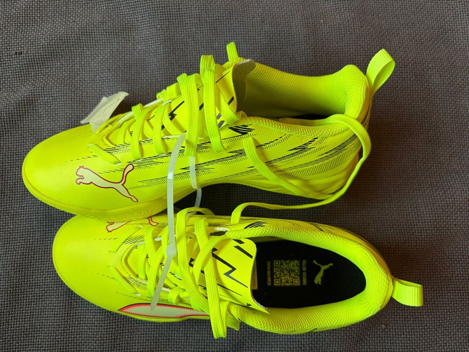Ghete fotbal Puma Ultra 6 Match junior galben/negru – noi