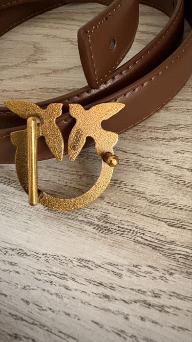 Кафяв кожен колан pinko