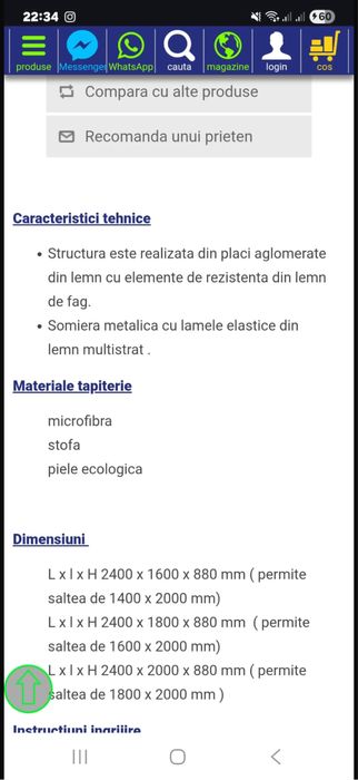 Vând pat + saltea 2400 x 1600 în stare buna