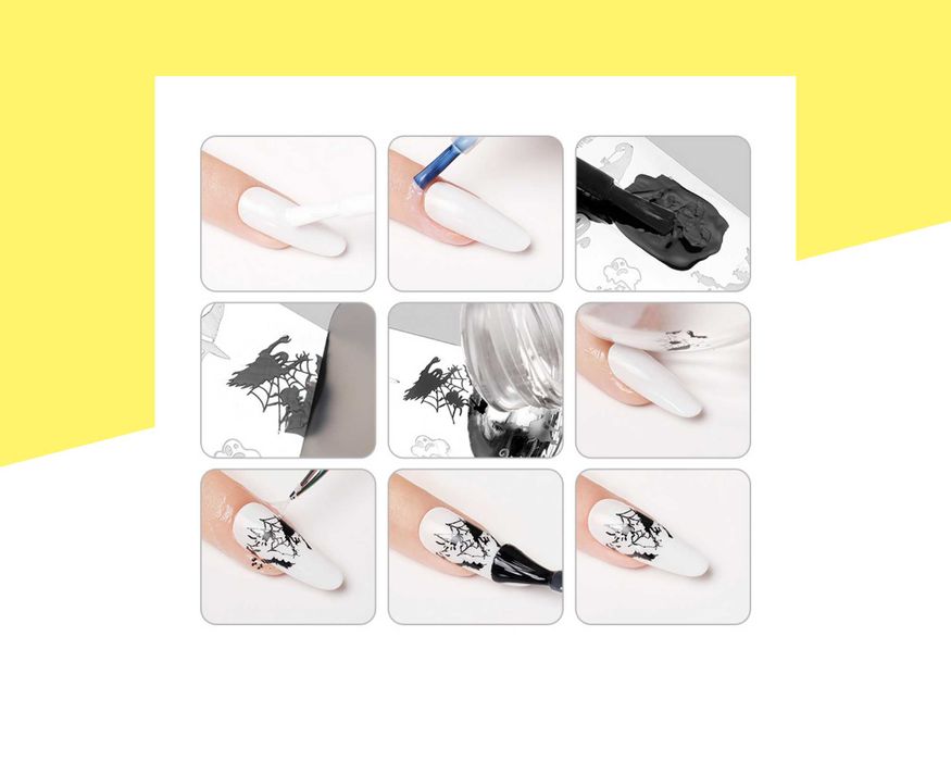 Метален шаблон за печат за нокти: дантела, животински принт