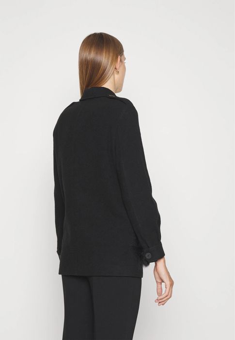 Studio ID вълнено палто с естествен косъм