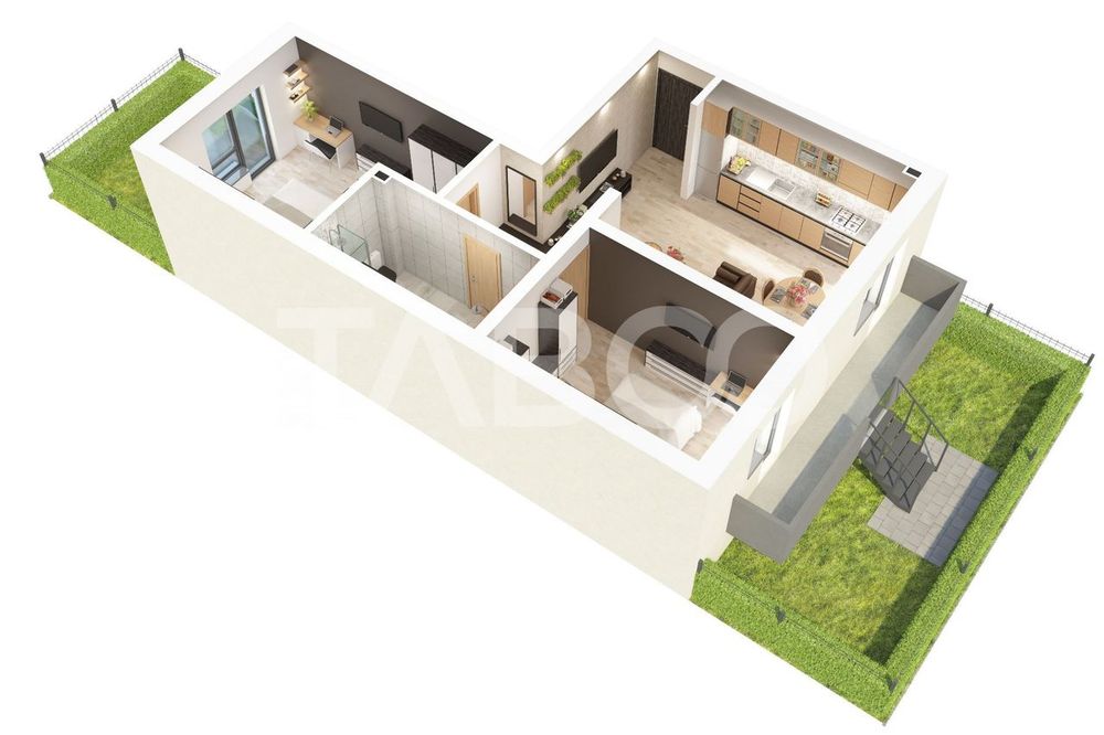 Apartament cu gradina si 3 camere decomandate de vanzare Doamna Stanca — fotografia 1