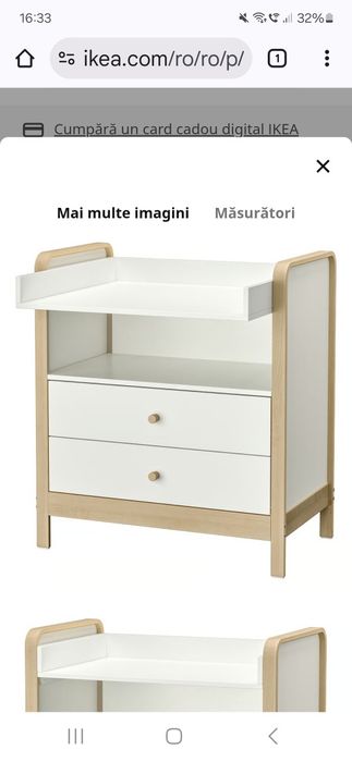Masa infasat /Comoda Mesteacan Ikea