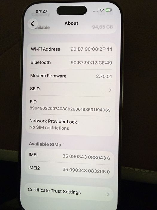 Iphone 16 pro ,128 GB,neverlock