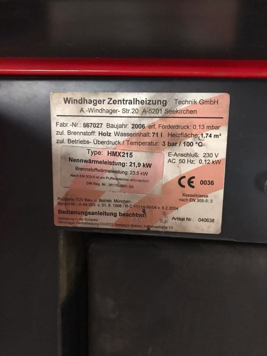 Centrală pe lemne Windhager HMX-21