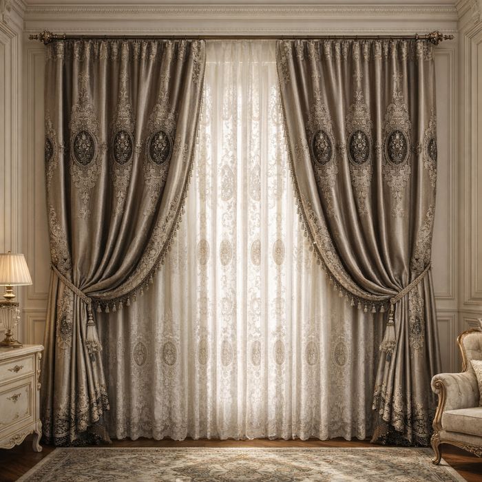 Yevropa uslubidagi hashamatli parda to‘plami sotiladi