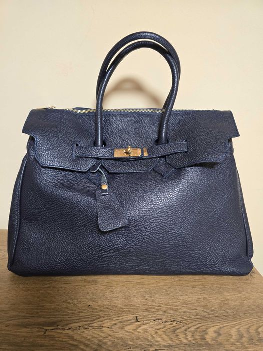 Италианска дамска чанта от естествена кожа