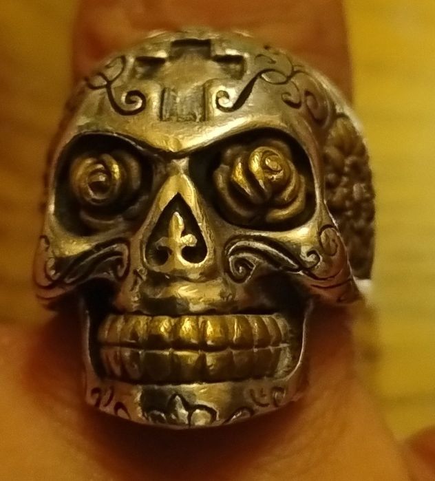 Inel argint craniu vesel