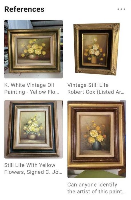 Картина с жълти рози - маслени бои