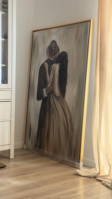 Tablou in ulei pe panza , indragostitii