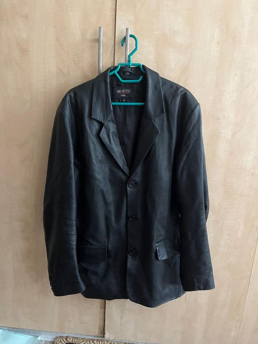 Кожаный пиджак мужской.