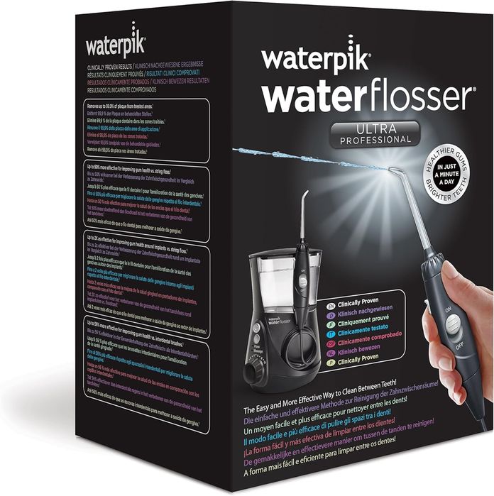Орален иригатор Waterpik WP-660, 7 накрайника, усъвършенстван контрол на налягането, черен, 600 мл