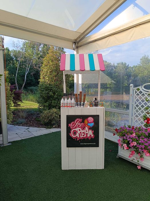 Toneta de înghețată limonada vata de zahar pop corn hott dog