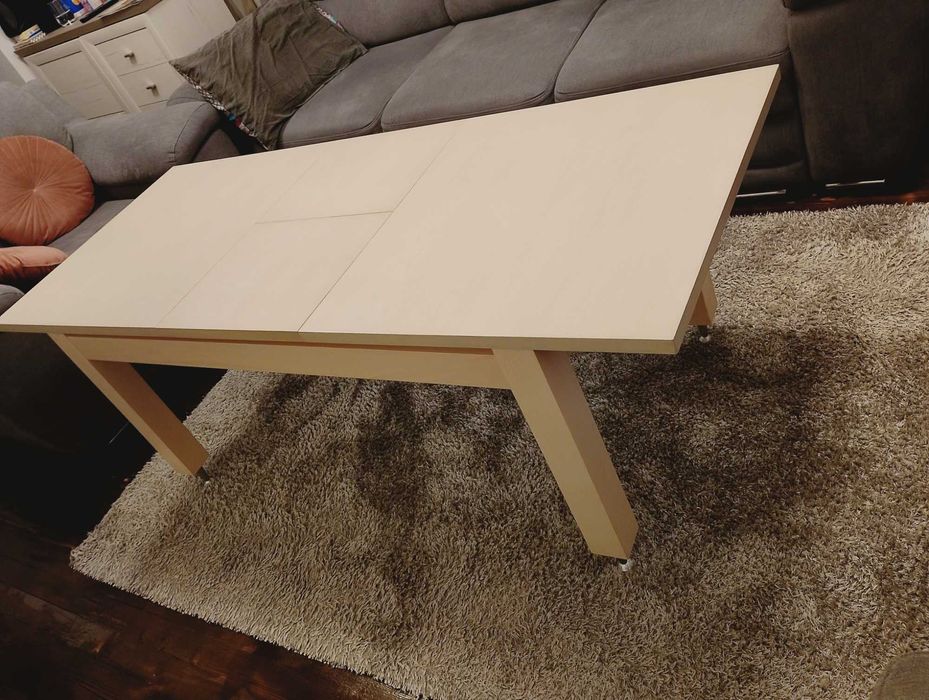 Разтегателна холна маса - дърво, масив, цвят бреза