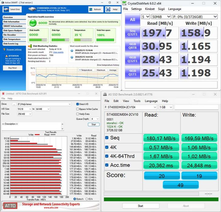 HDD Seagate BarraCuda 4TB, 5400 rpm, 256 MB cache, SATA III Desktop