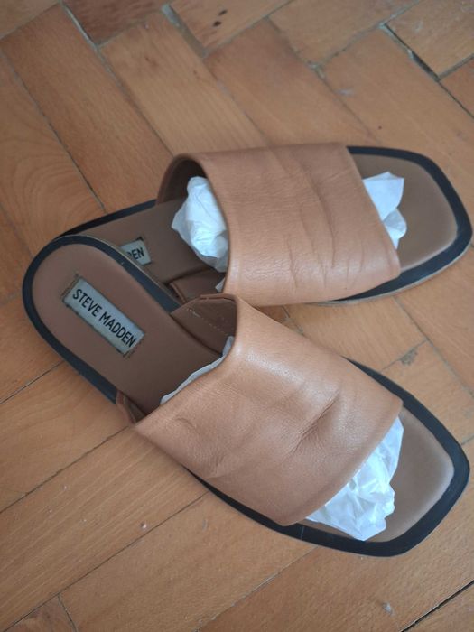 Дамски чехли STEVE MADDEN естествена кожа