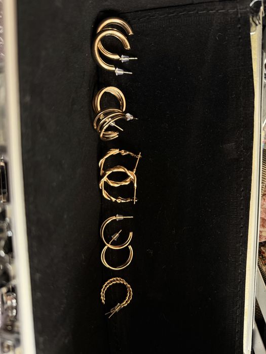 Позлатени обици, различни видове, стомана със златно покритие