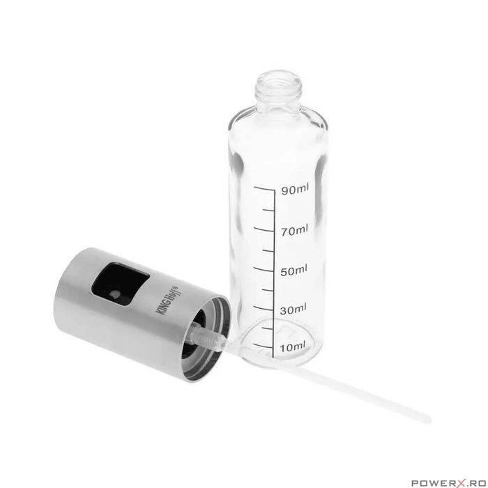 Pulverizator pentru ulei si otet, cu capac argintiu, 100 ml Kinghoff