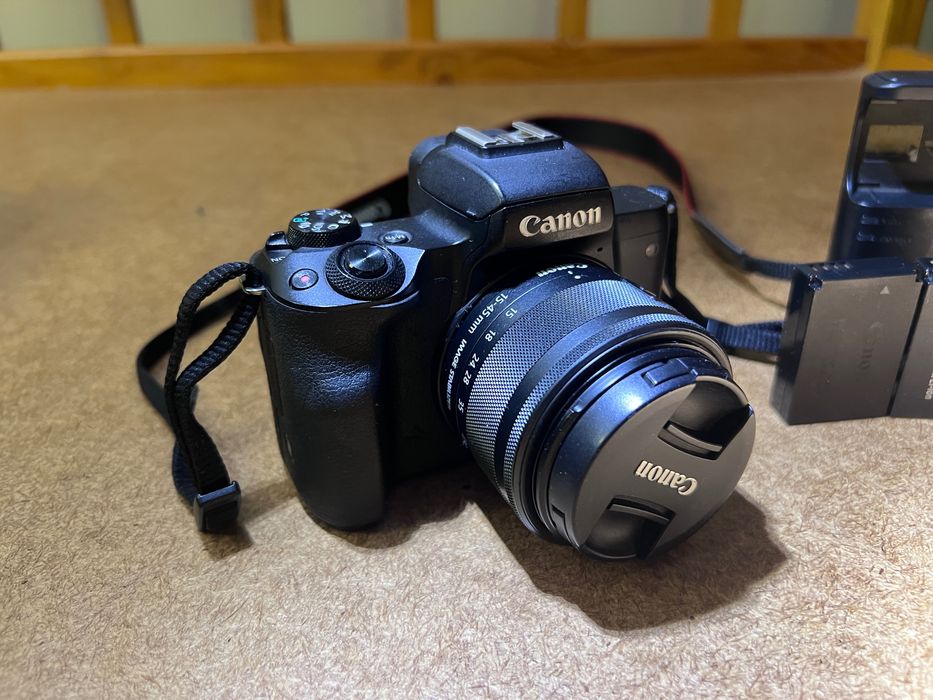 Canon m50 mark i + kit lens + 50mm EF lens + Vitrox EF adapter