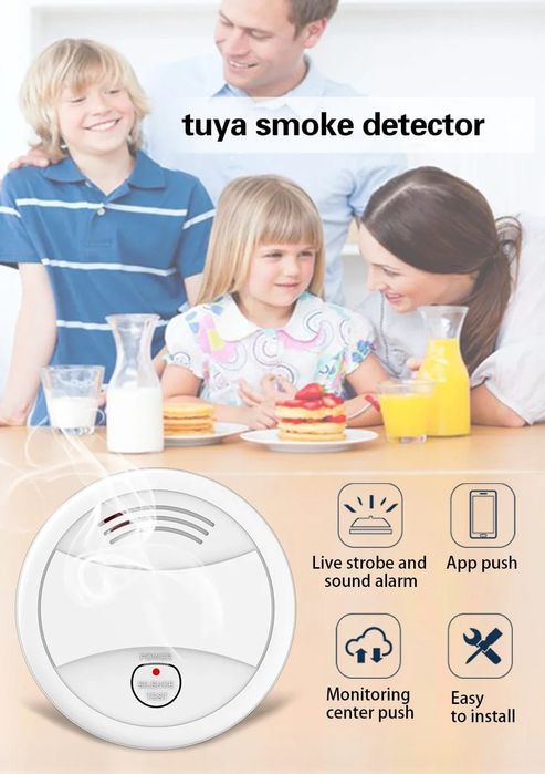 Detector de fum inteligent, Wi-Fi, App Tuya/Smart Life