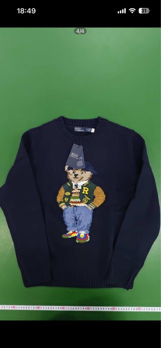 Pulover Polo Ralph Lauren bear print RL Tricotat