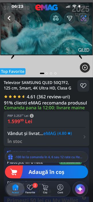 Tv Samsung 4k 125 cm cu garanție !