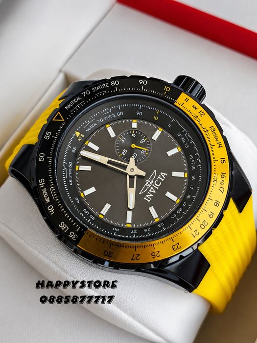 INVICTA Aviator Yellow/Black 50 mm, Инвикта нов мъжки часовник