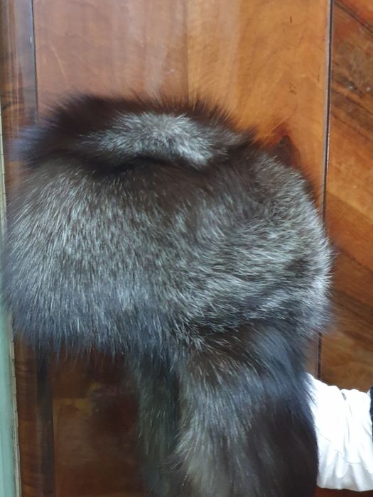 Шапка ушанка.Натуральный мех чернобурки.