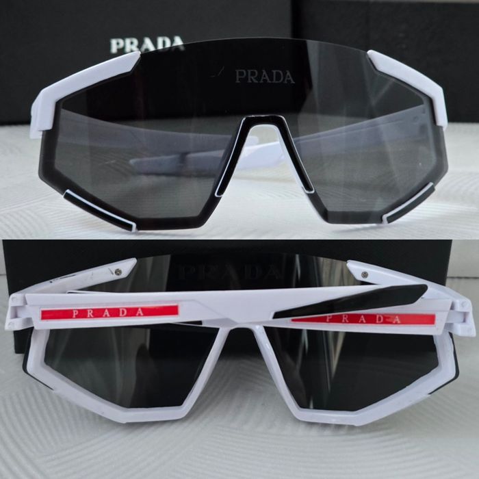 Мъжки слънчеви очила маска черни бели