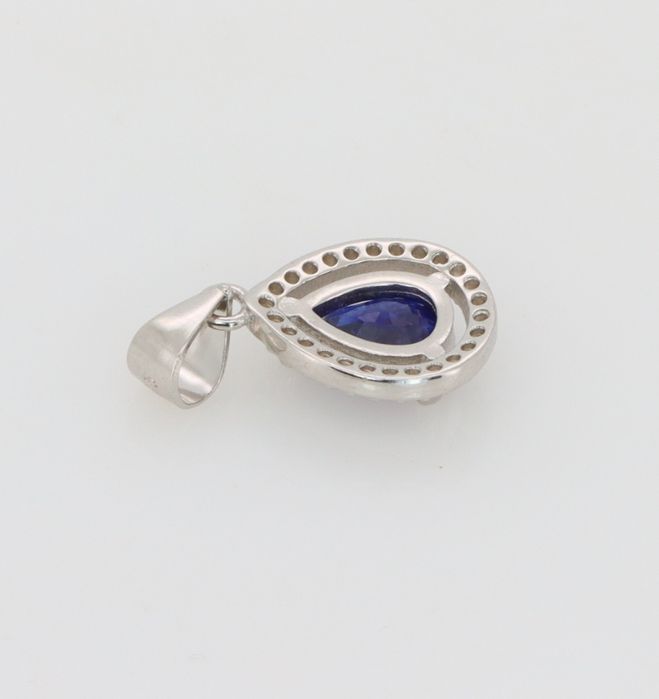 Сребърна висулка с натурален Сапфир Royal Blue със сертификат